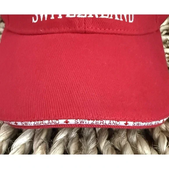 Switzerland Embroidered Red Adjustable Hat Splash Arts 100% Cotton - Picture 3 of 10